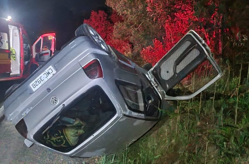 Acidente na BR 282 em Ponte Serrada deixa duas pessoas feridas