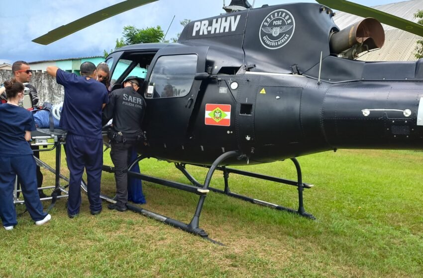 Idoso de 86 anos é transferido de helicóptero para o HRO após parada cardíaca
