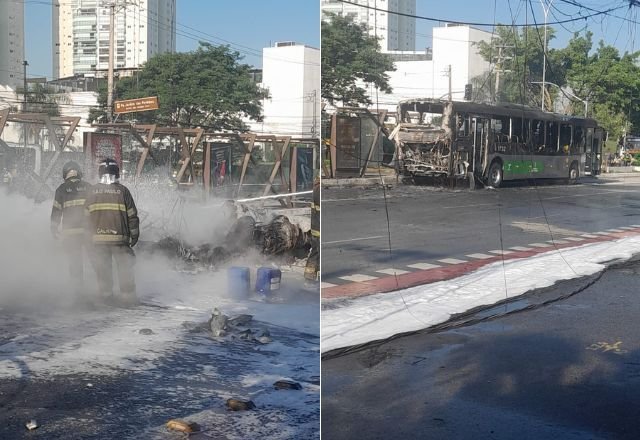 Avião cai em São Paulo e atinge ônibus; duas pessoas morrem