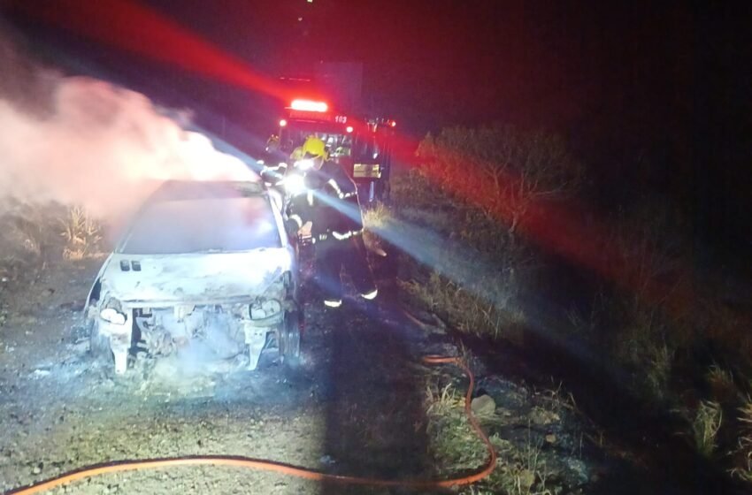  Incêndio em veículo se alastra para vegetação em Itapiranga