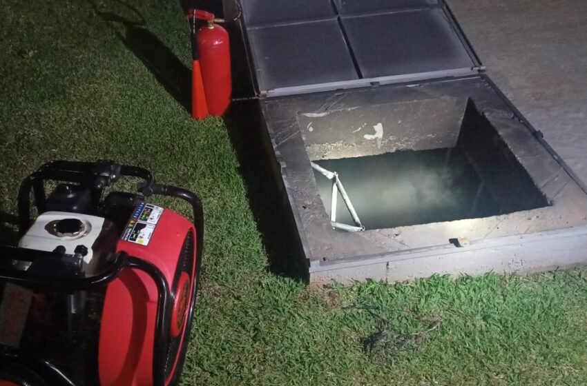 Princípio de incêndio em chafariz mobiliza Bombeiros em Quilombo