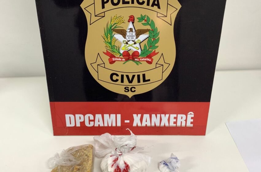  DPCAMI de Xanxerê dá cumprimento a mandado de internação de menor e apreende variedade de drogas no cumprimento do mandado