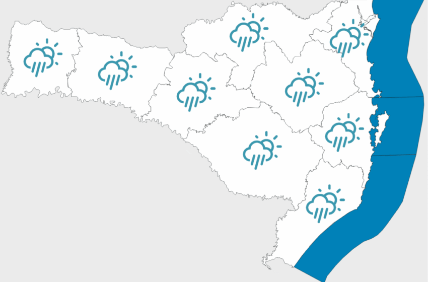  Frente fria traz chuva, vento forte e queda brusca nas temperaturas em Santa Catarina