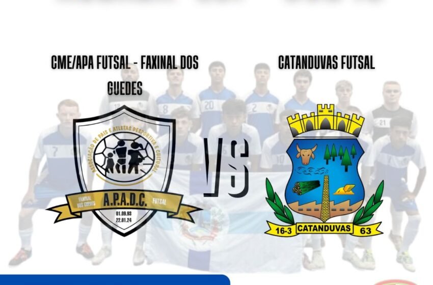  Nesta sexta feira, CME/APA Futsal disputa grande duelo contra Catanduvas pela Liga Catarinense Sub-18
