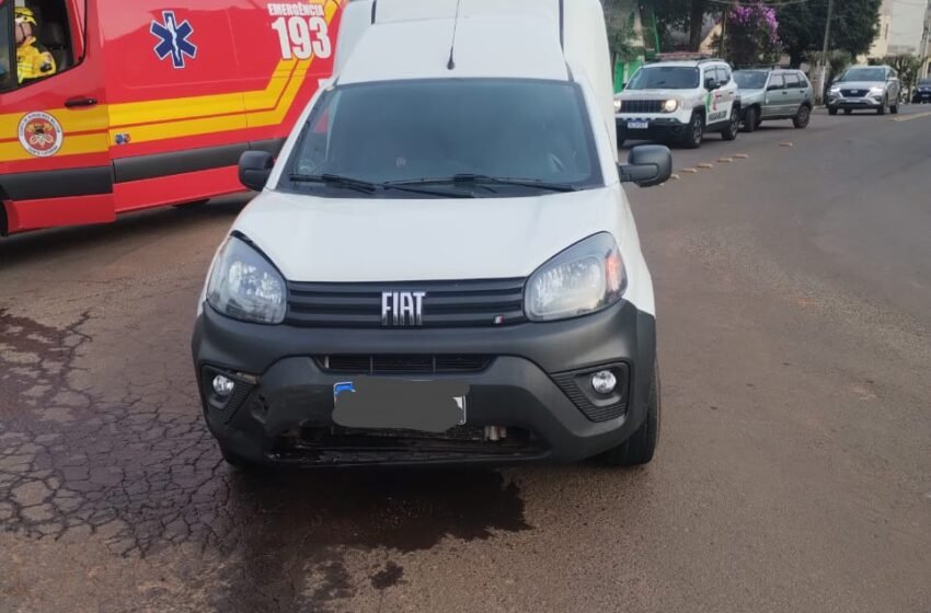  Acidente entre carro e motocicleta deixa um ferido em Cunha Porã