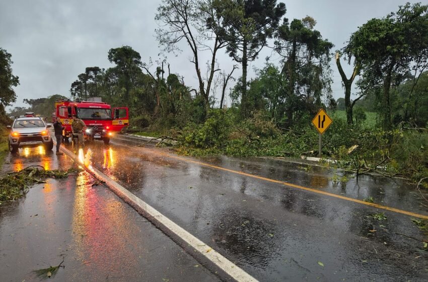  Corpo de Bombeiros Militar atua em apoio após vendaval entre Faxinal dos Guedes e Xanxerê