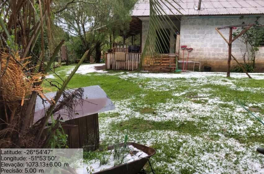  Defesa Civil de SC registra granizo em quatro municípios da Regional de Xanxerê