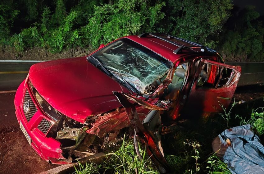  Colisão entre caminhão e caminhonete deixa uma vítima fatal na BR-282